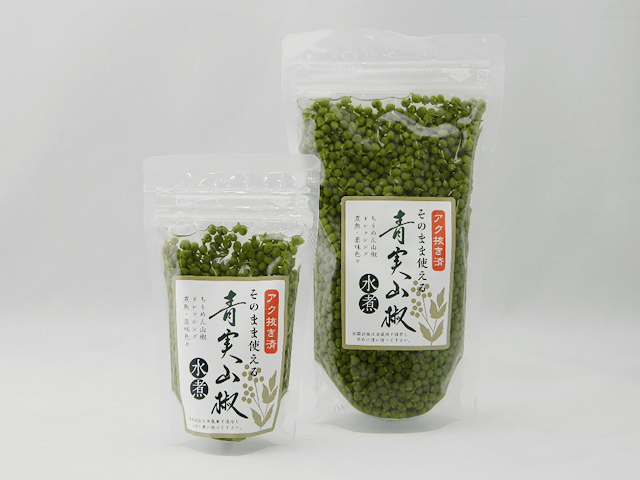 画期的！青味そのままで手間要らずの水煮実山椒 | 株式会社かじか