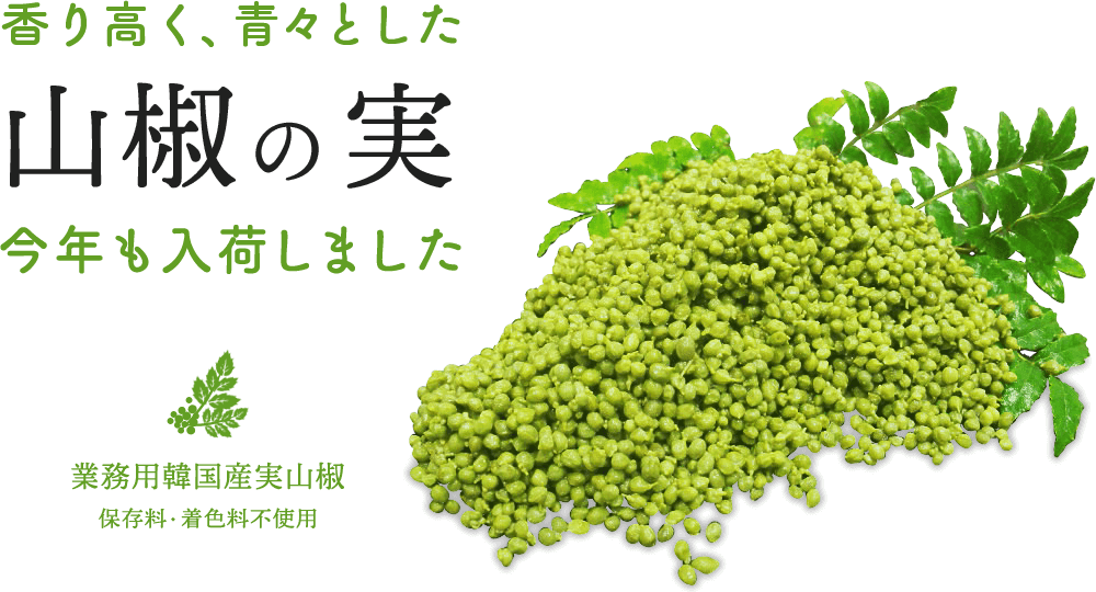 業務用韓国産実山椒 (軸取り塩蔵実山椒、保存料・着色料不使用)
